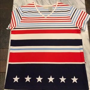 White Stag Stripes and Stars Short Sleeve Top S